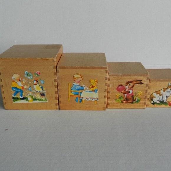 Vintage Hermann Eichhorn Wooden Handmade Nesting Boxes 4 - Picture 4 of 6